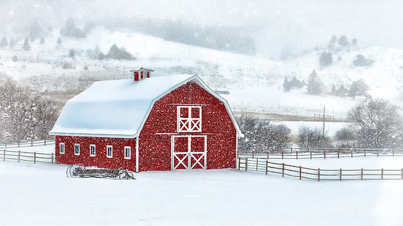 Snowy Barn